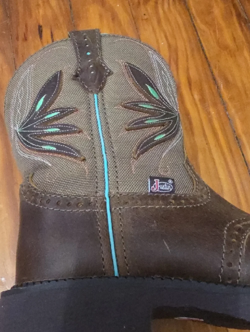 Justin Boots Women's Boots with Turquoise Trim - Picture 4 of 5
